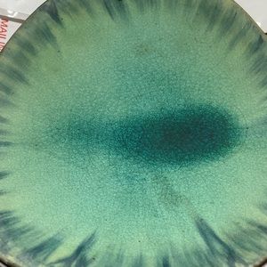 Pier 1 Sculpted Man Bowl -Turquoise & Brown